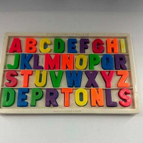 Vintage 70s Fisher Price # 673 # 674 MAGNETIC ALPHABET & NUMBER Boards (READ) - Picture 4 of 8